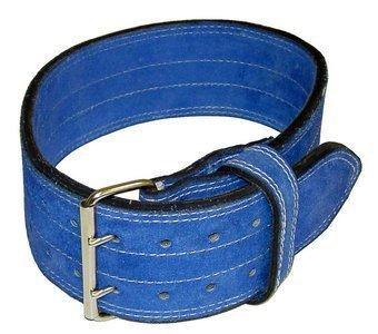 Ader Fitness, Ader Leather Power Lifting Weight Belt- 4" Blue