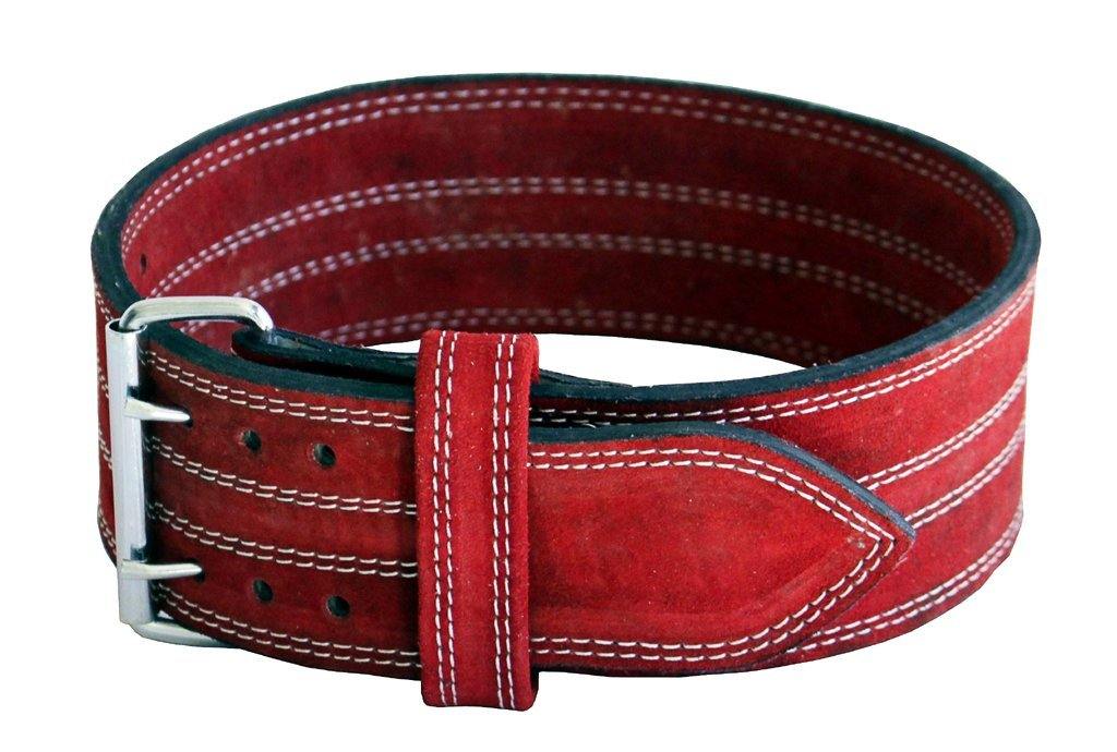 Ader Fitness, Ader Leather Power Lifting Weight Belt- 4" Red