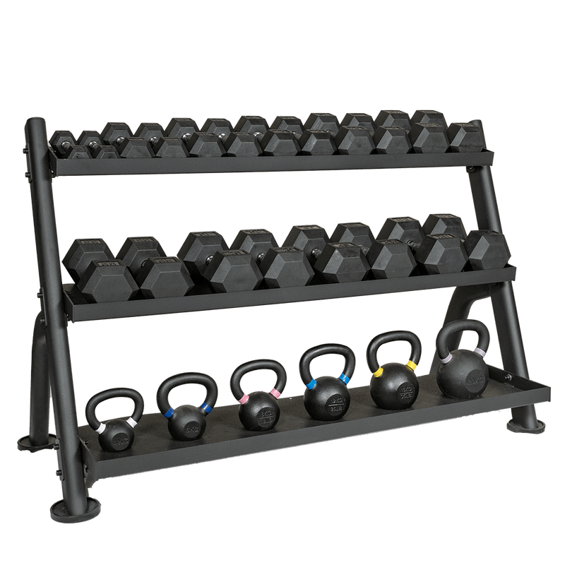 Axe Strength, Axe Strength 3 Tier Adjustable Tray Dumbbell/Kettlebell Rack