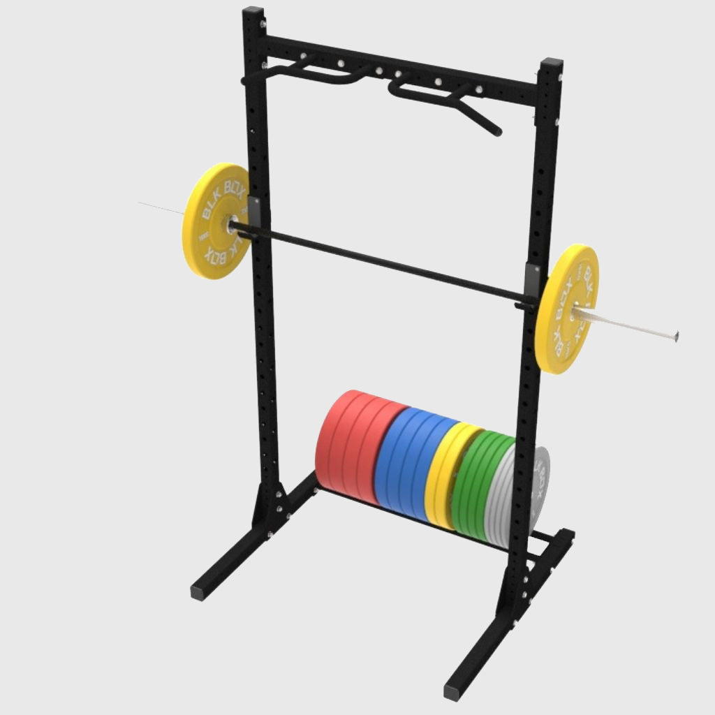 BLK BOX, BLK BOX Blackout Squat Stand Pro - 2.2m with Bumper Plate Storage