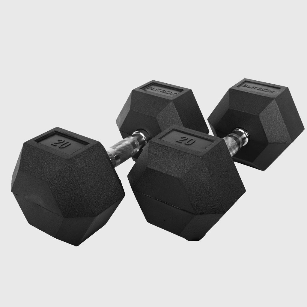 BLK BOX, BLK BOX Rubber Hex Dumbbell Weight Sets