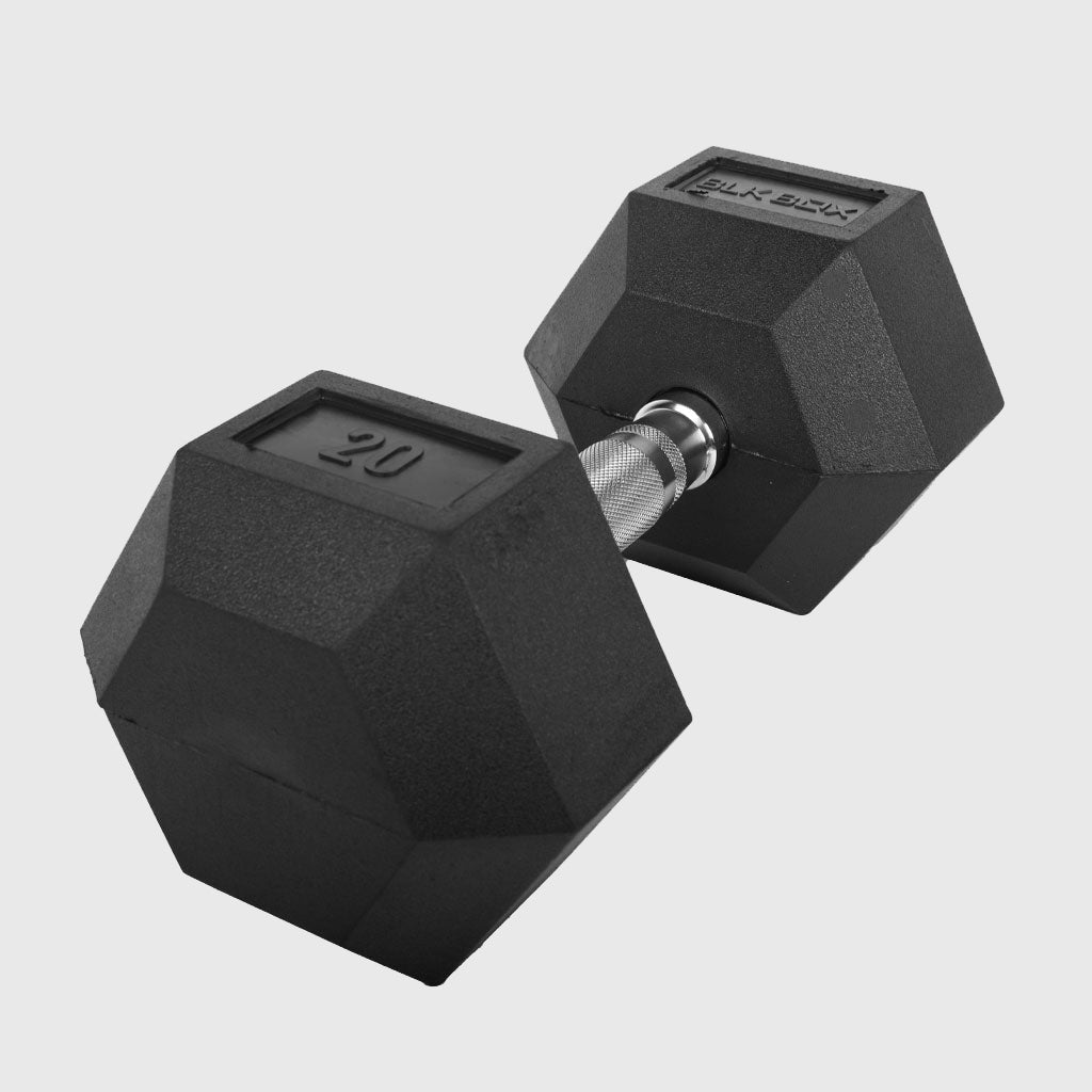 BLK BOX, BLK BOX Rubber Hex Dumbbells (Sold Individually)