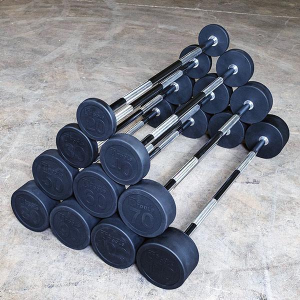 Body Solid, Body-Solid Fixed Weight Straight Barbells (Set of 20lbs - 110lbs)