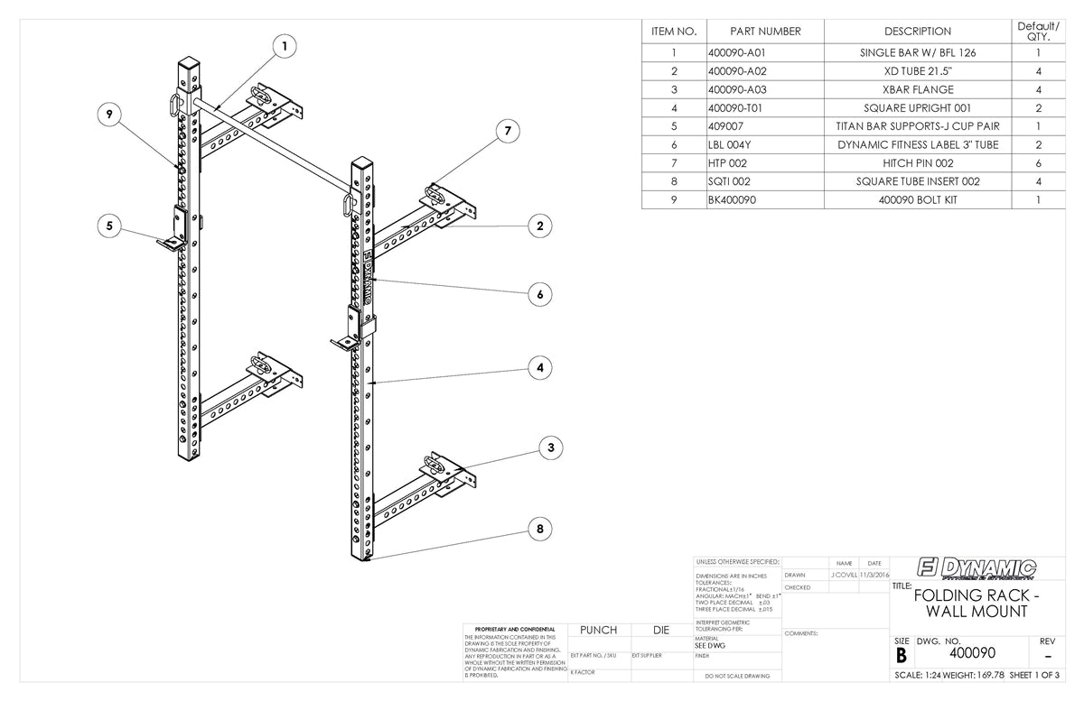 Dynamic Fitness, Dynamic Folding Rack 24"