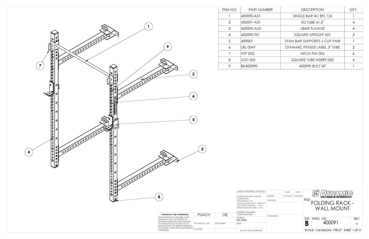 Dynamic Fitness, Dynamic Folding Rack 44"