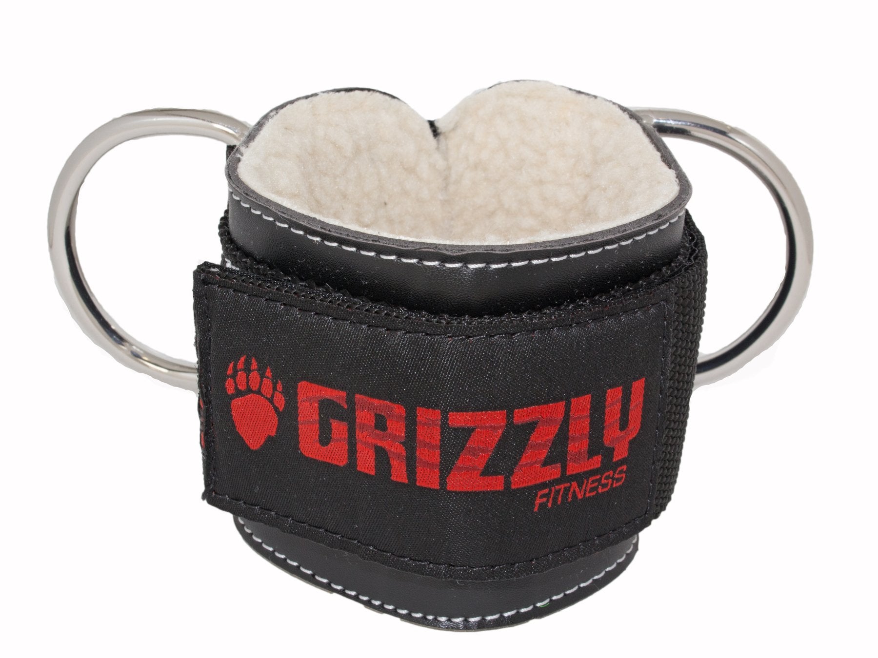 Grizzly Fitness, Grizzly Fitness Premium 3" Padded Leather Ankle Strap for Men and Women (One-Size Single)