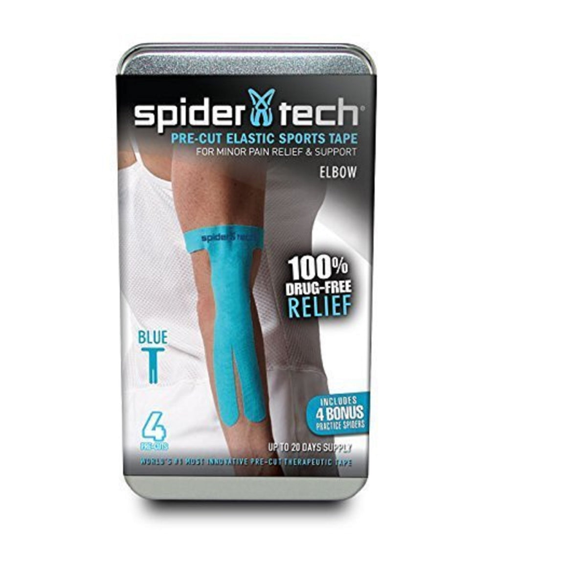 Spider Tech, Spider Tech Kinesiology Tape Elbow (Blue)