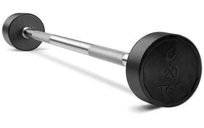 TAG, TAG Premium Ultrathane 20lb-110lb Fixed Barbell Set with Straight Handle (10 bars)