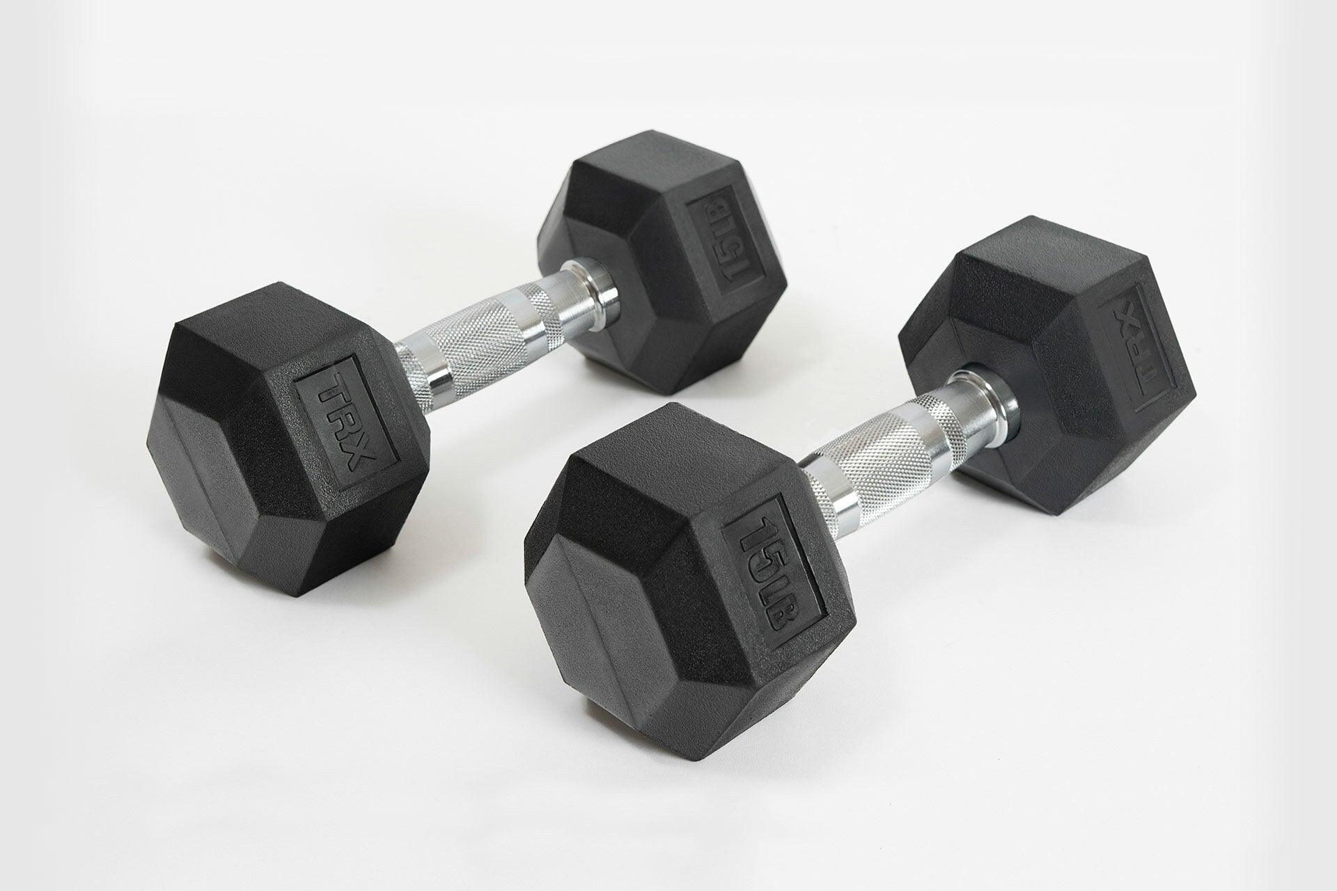 TRX, TRX V2 Rubber Hex Dumbbell w/ Contoured Handle