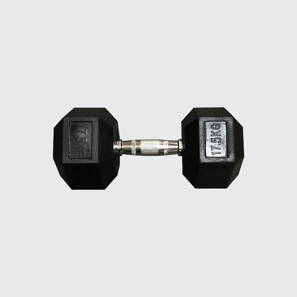 BLK BOX, Unbranded Rubber Hex Dumbbells (Sold Individually)