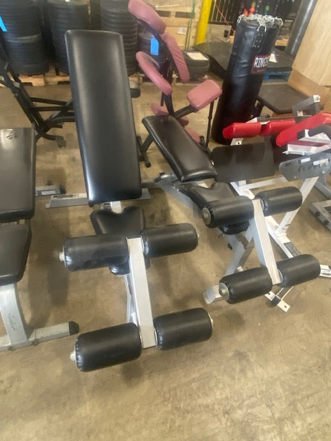 Show Me Weights, Used Adjustable Benches (Silver/Black) w/Roller Attachment