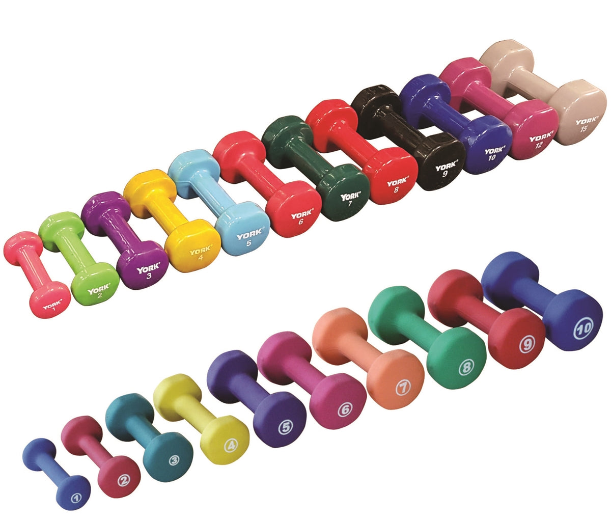 York Barbell, Vinyl Fitbell (Multi-Color) (singles)