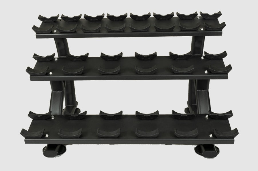 Warrior Strength Equipment, Warrior 10 Pair 3-Tier Compact Pro-Style Dumbbell Saddle Rack - SALE