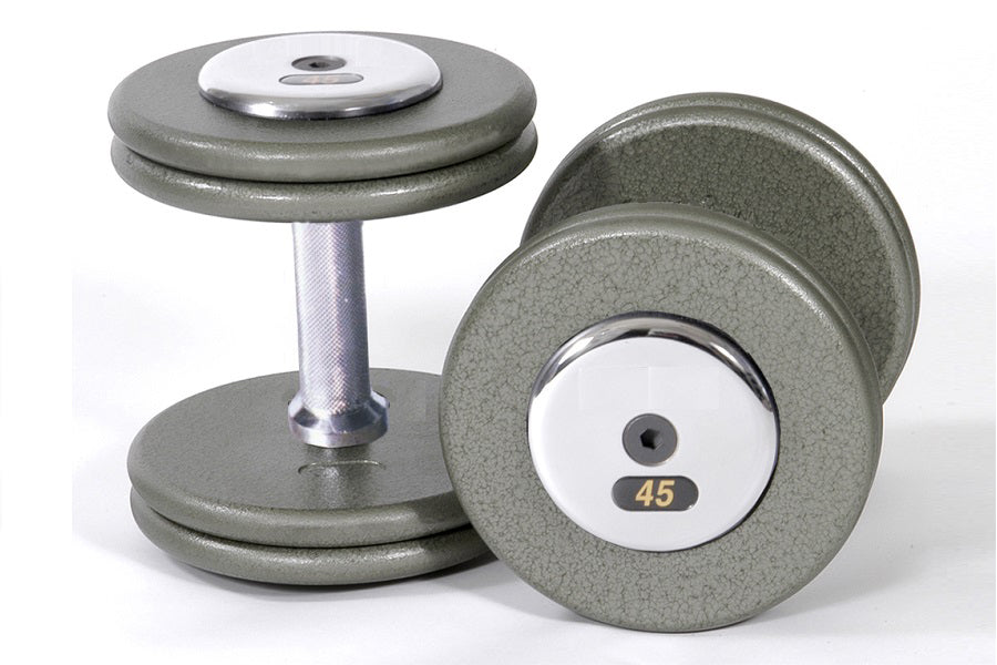 Warrior Strength Equipment, Warrior Gray Pro Style Dumbbells w/ Chrome Caps