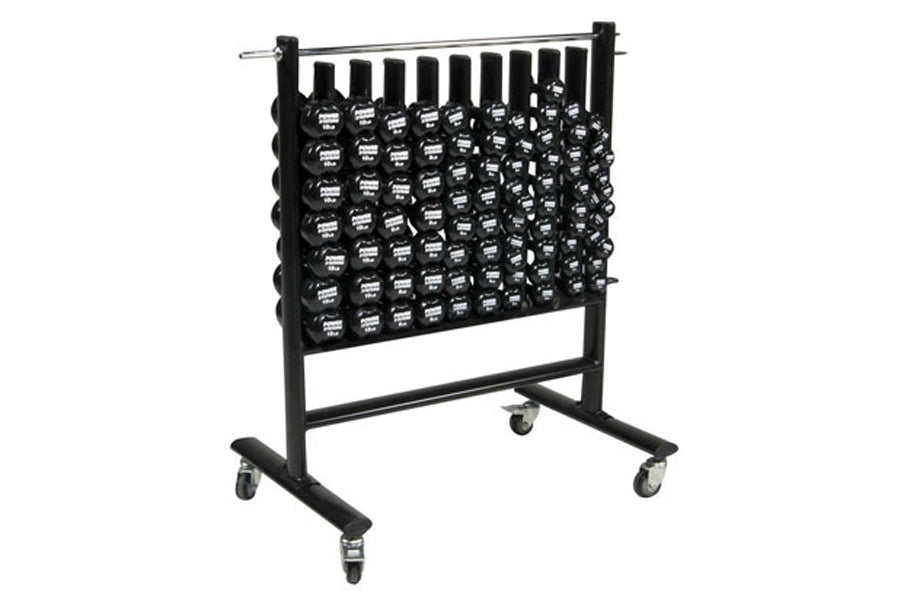 Warrior Strength Equipment, Warrior Neoprene/Vinyl Dumbbell Storage Rack w-Casters