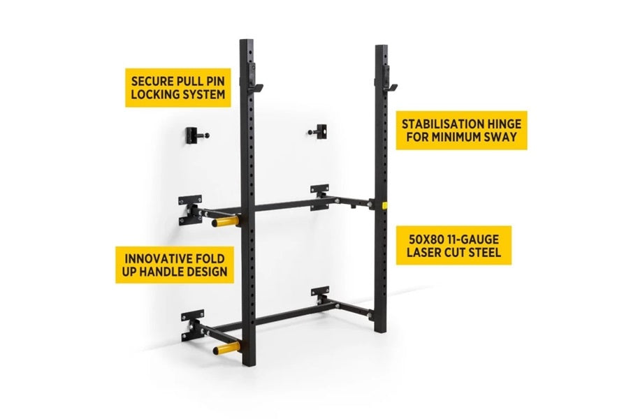 Warrior Strength Equipment, Warrior Wall-Mounted Fold-Up Squat Rack V2 - SALE