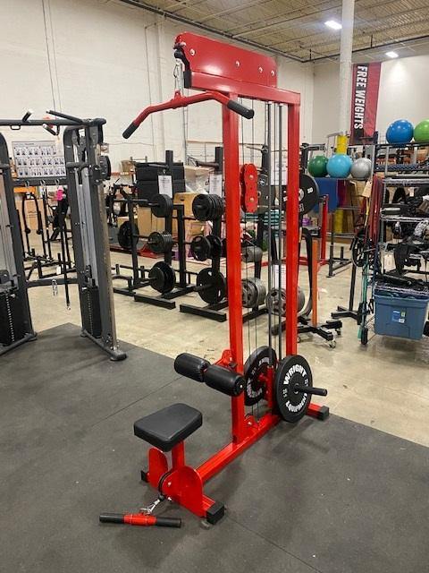 Wright Equipment, Wright Equipment Lat Pulldown Low Row Combo Plate Loaded Black Frame Black Upholstery