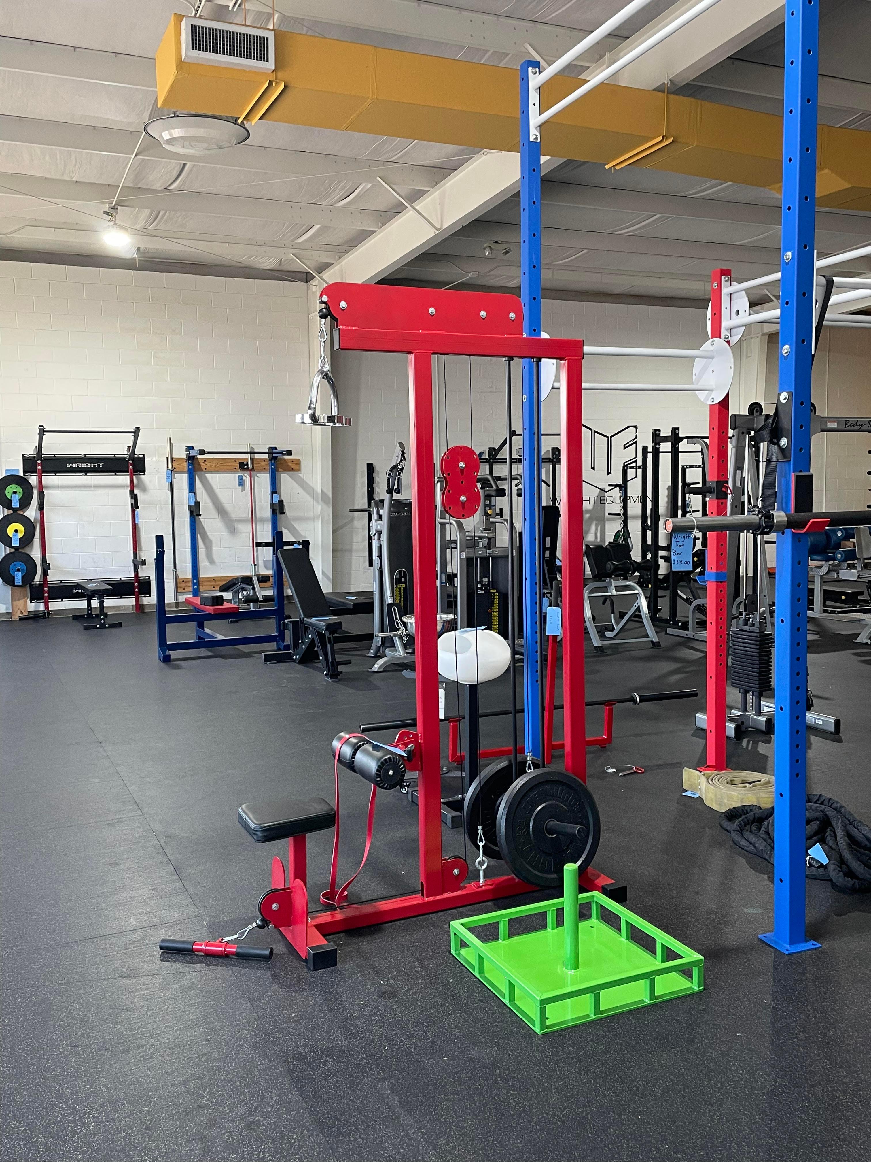 Wright Equipment, Wright Equipment Lat Pulldown Low Row Combo Plate Loaded Black Frame Black Upholstery