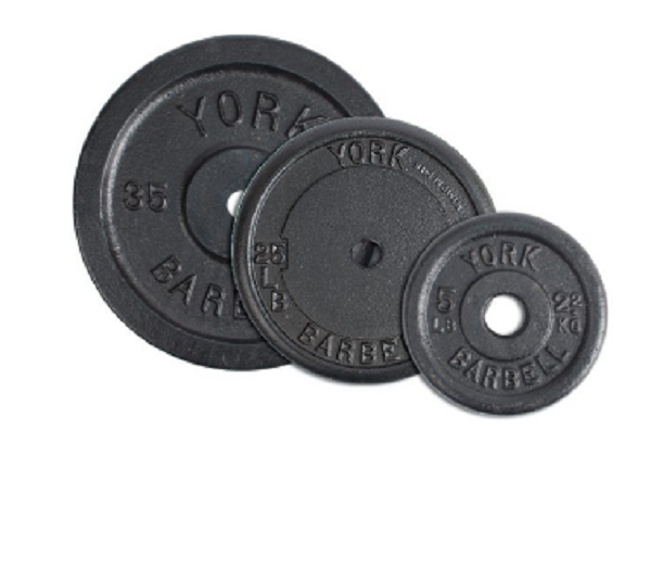 York Barbell, York 1″ Standard Contour Cast Iron Plate (singles)