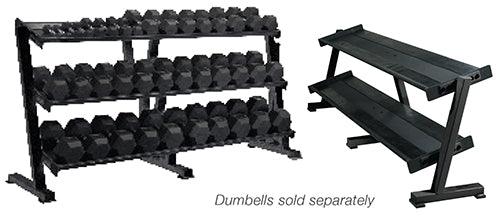 York Barbell, York Barbell 3-Tier Tray Dumbbell Rack -Black 69129