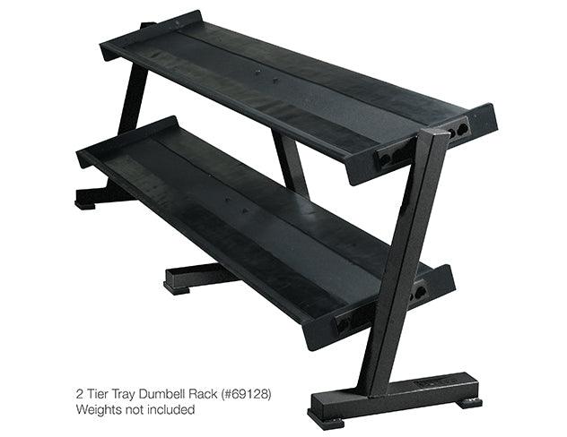 York Barbell, York Barbell Two-Tier Dumbbell Tray Rack -Black 69128