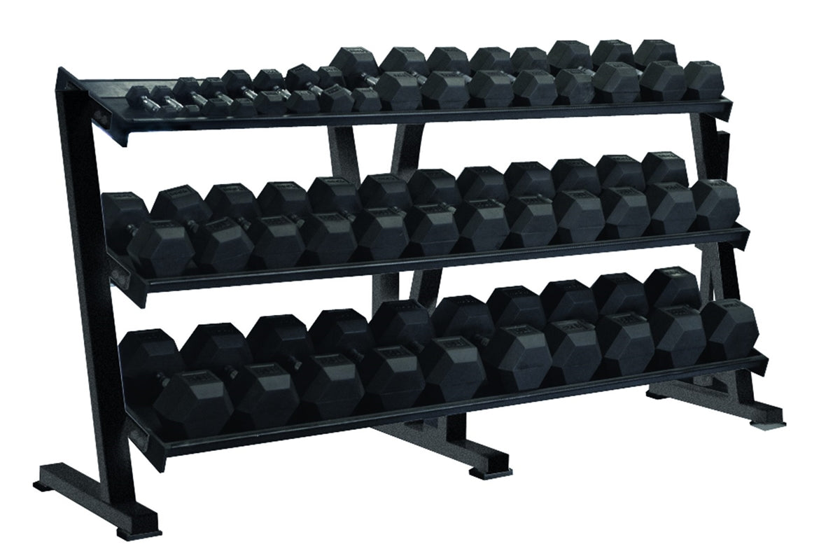 York Barbell, York Hex Professional 3 Tier Tray Dumbbell Rack