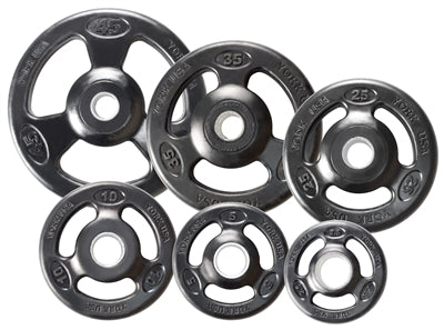 York Barbell, York Iso-Grip Rubber Encased Olympic Plate - 245lb Set