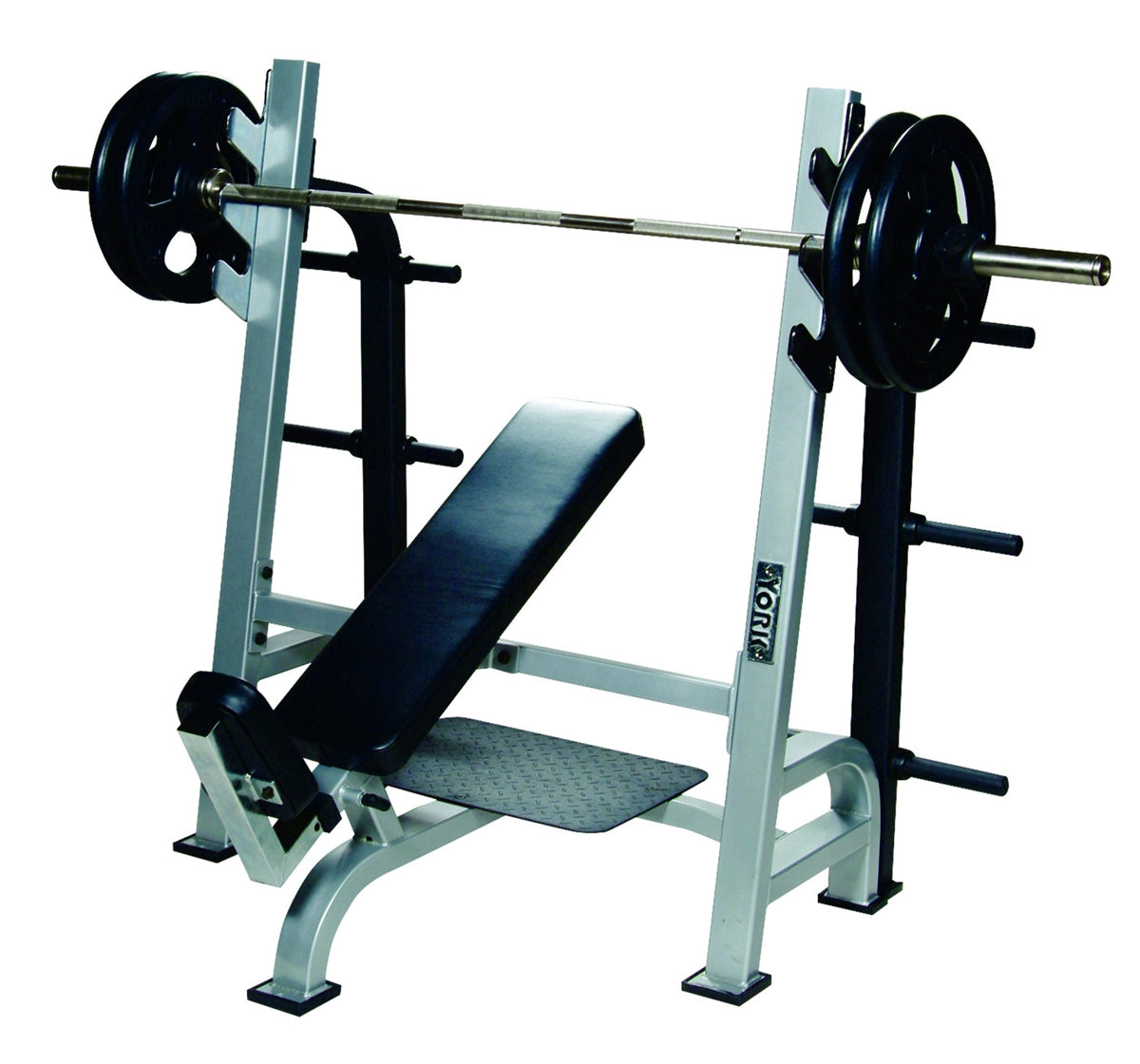 York Barbell, York Olympic Incline Bench W/Gun Racks